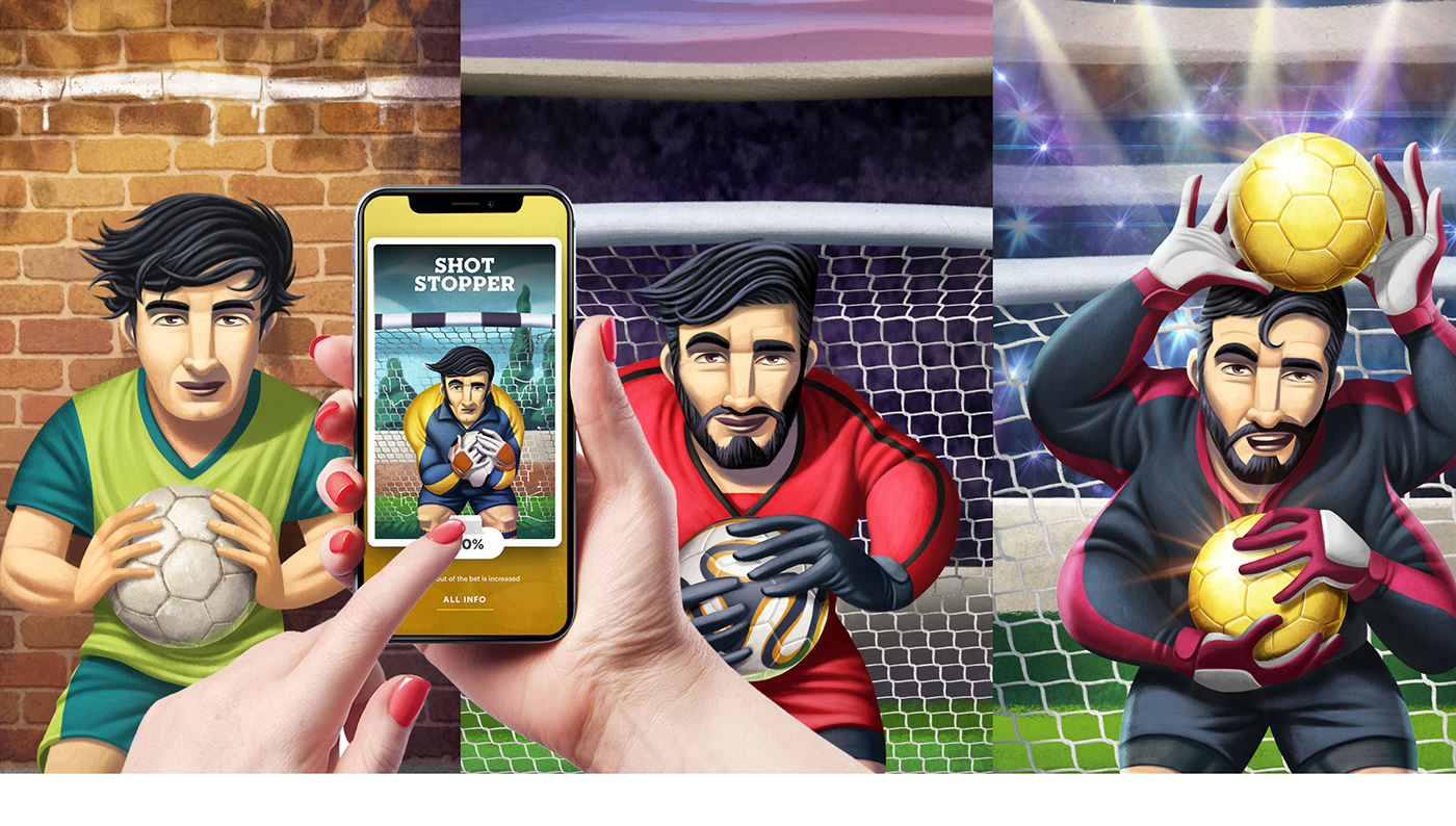 agent app betting cards football shot stopper showboater soccer Sports Design