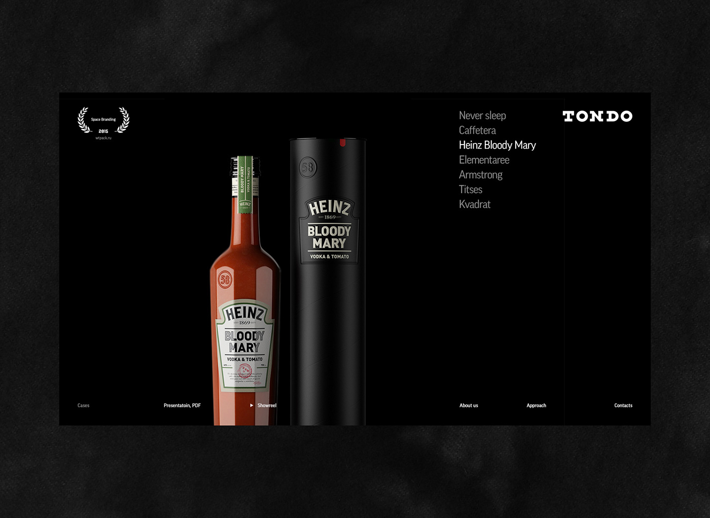 Tondo Website fullscreen minimal portfolio White red