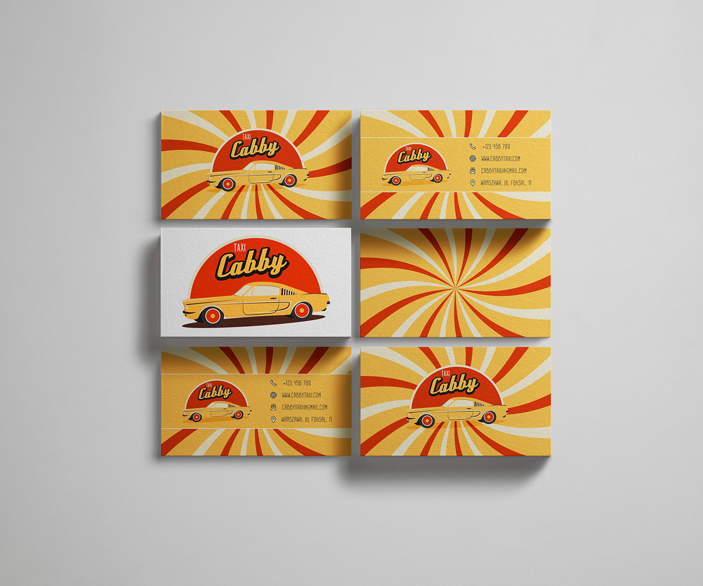 Retro taxi car business card Logo Design brand identity Logotype adobe illustrator vector Graphic Designer