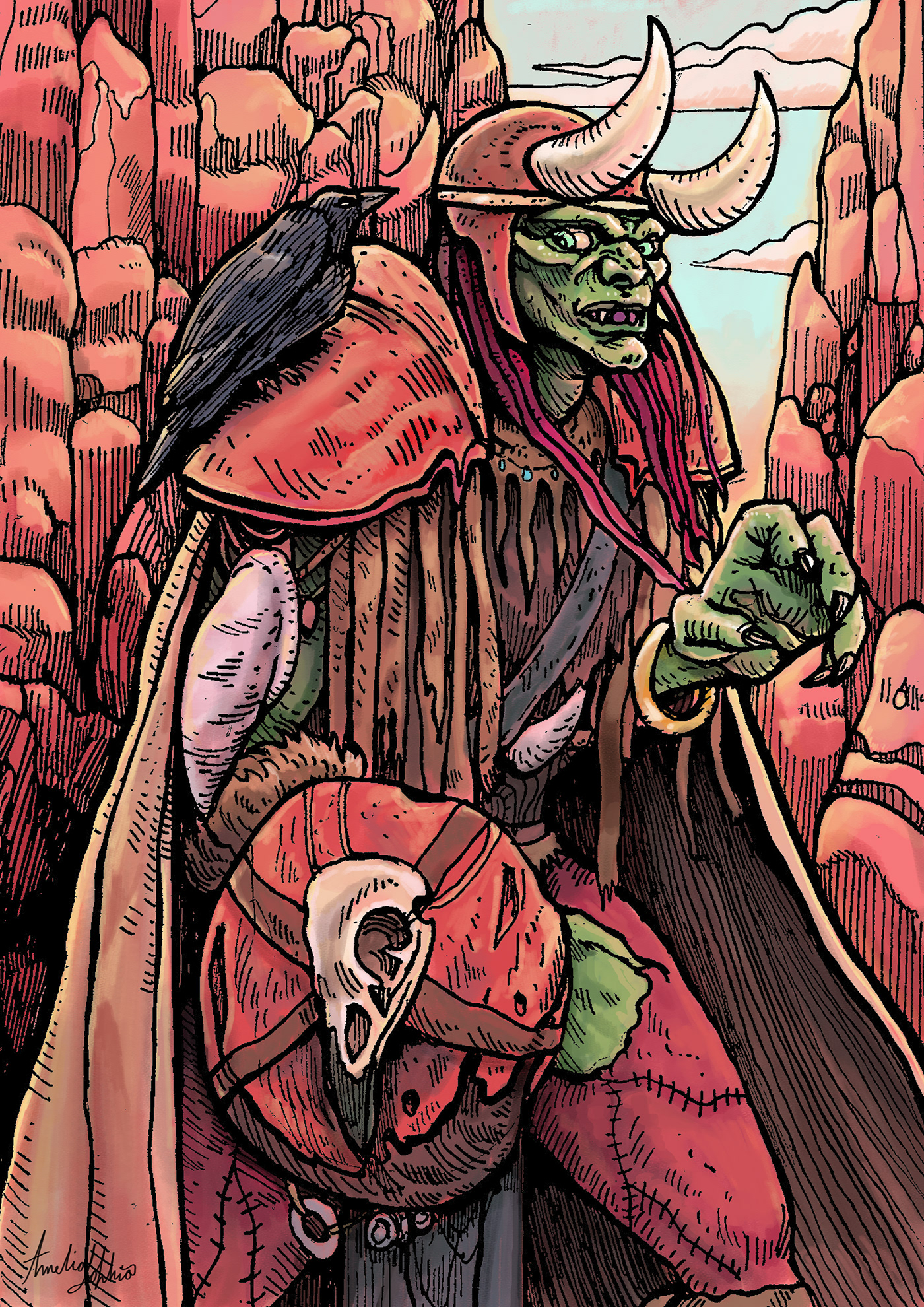 cartoon Character design  digital illustration Drawing  fantasy goblins orcs sketch