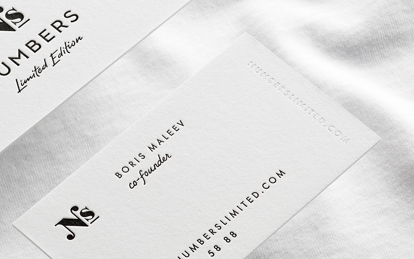 number figure cotton t-shirt White print limited edition Serie shop Label letterpress black certificate