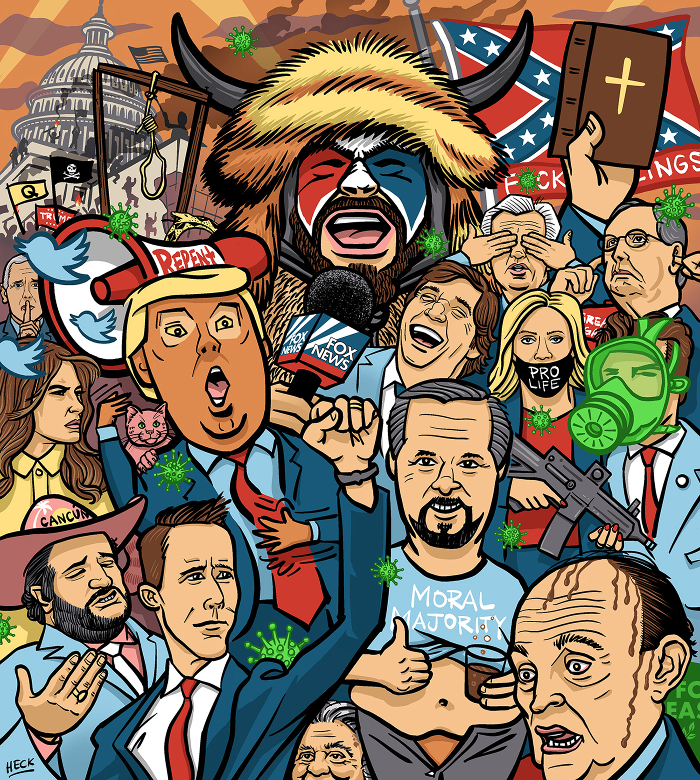 cartoon Character design  democracy insurrection jan6th2021riots politics Procreate riot Trump usa