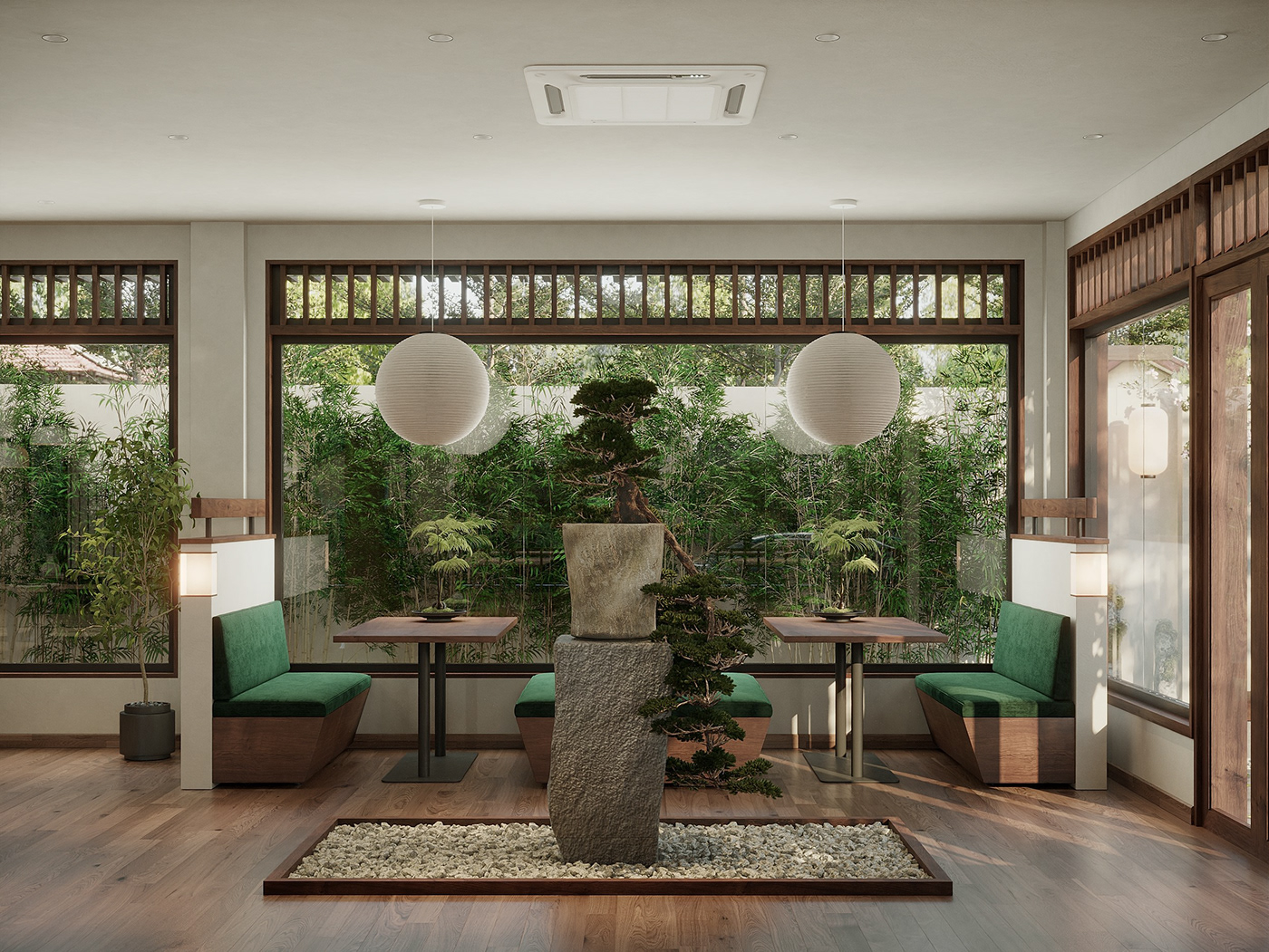 vegan interior design  restaurant Food  exterior 3ds max concept art corona render  photoshop zen