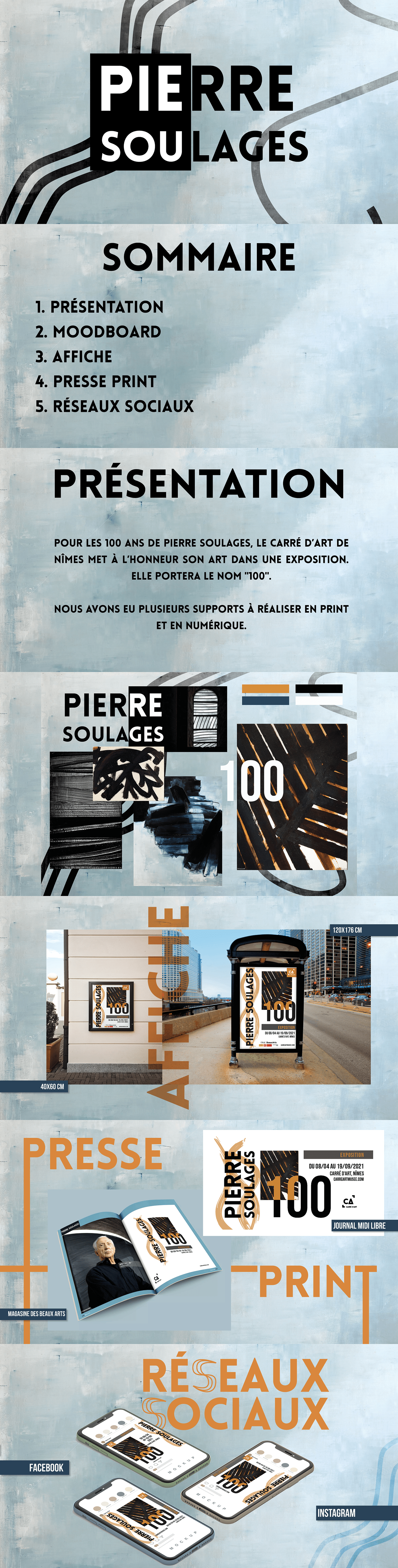 adobe design designer graphics Pierre Soulages poster print Social media post