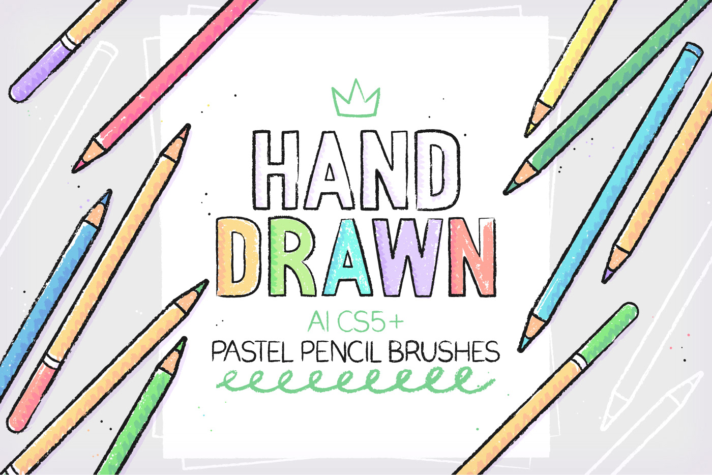 adobe illustrator Vector Brushes texture brushes hand drawn brush Pack add on adobe illustrator brushes pastel pencil brushes pastel pencils