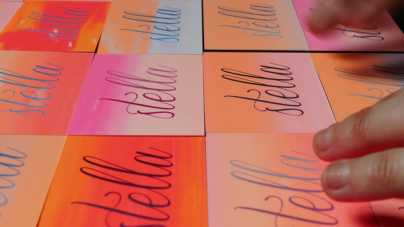 Business Cards identity colors print design  screen print Calligraphy   gradient