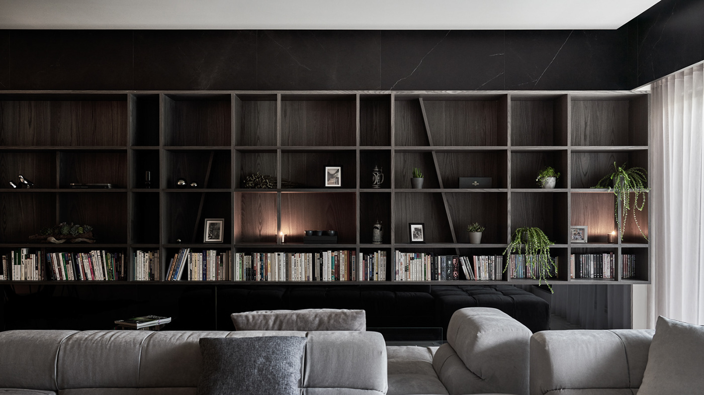 shelves dark wood taiwan design sofa spin