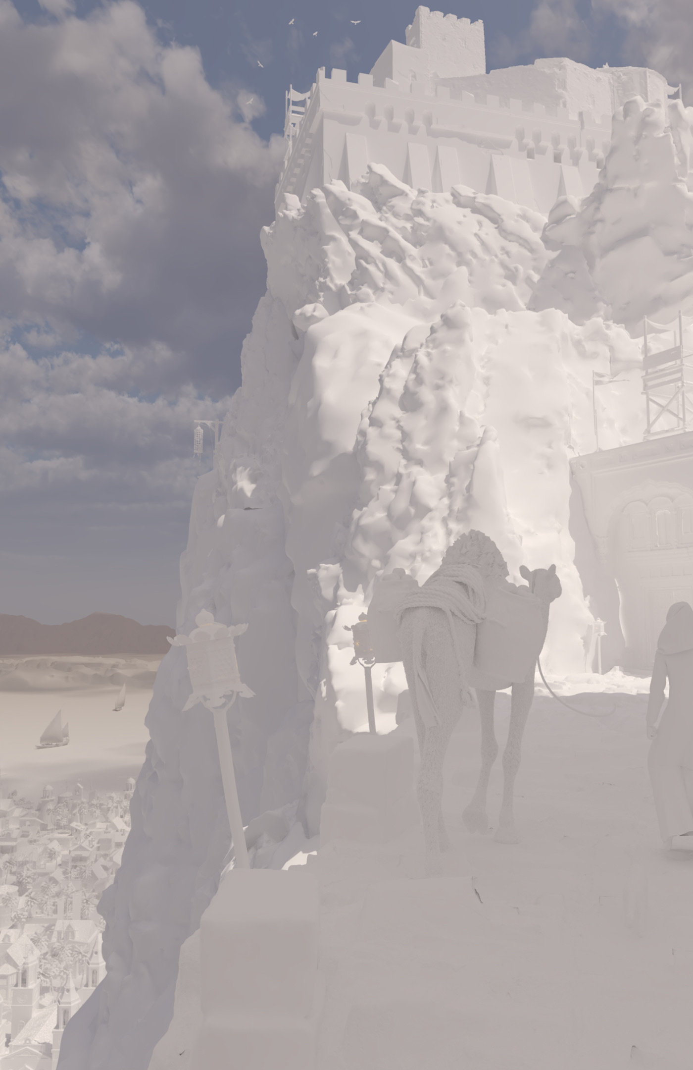 3D arabic CGI desert egypt ILLUSTRATION  middle east oriental vray
