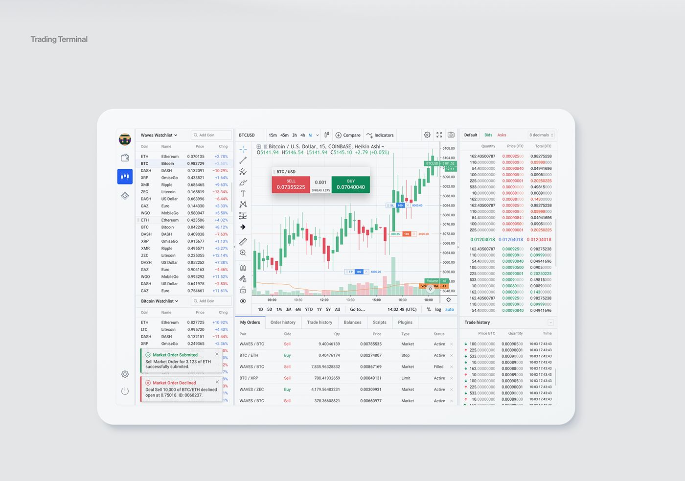 Fintech blockchain trading crypto exchange product design  ux UI interaction finance