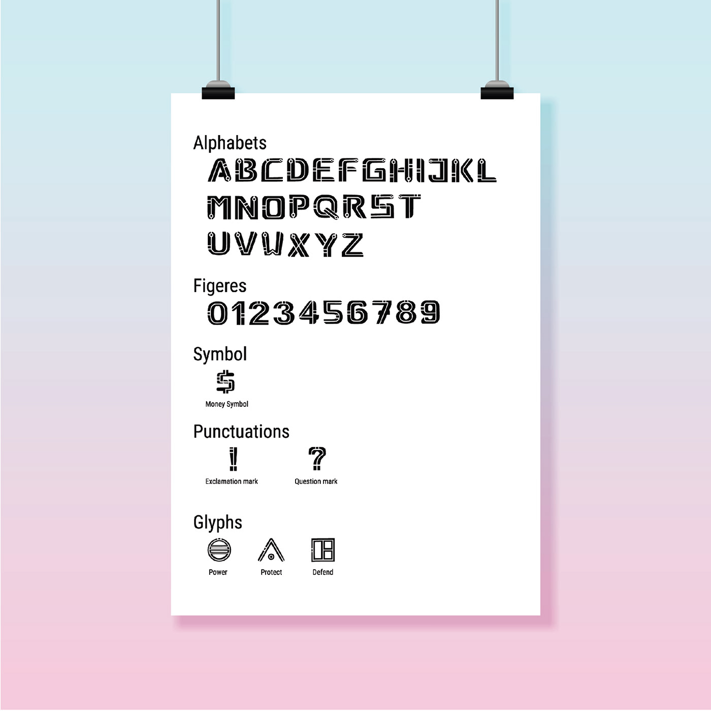 Digital typography key able typeface design