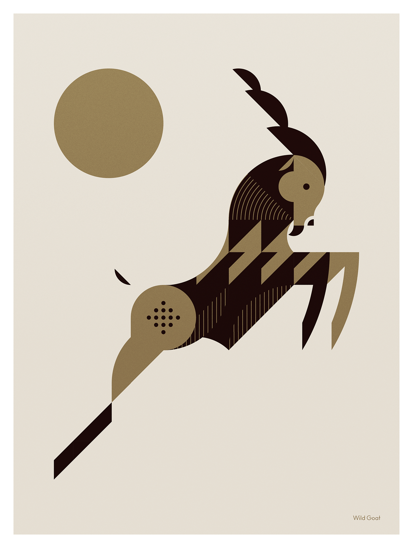 Geometric animals, poster series from Studio Soleil, that created for a various of projects. Goat.