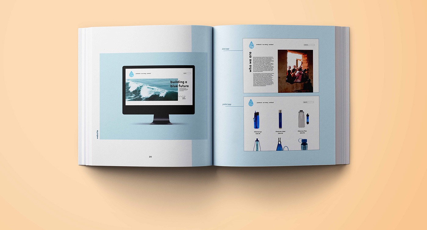 lifestraw branding  brandbook identity brand identity blue brand guide corporate redesign graphic design 