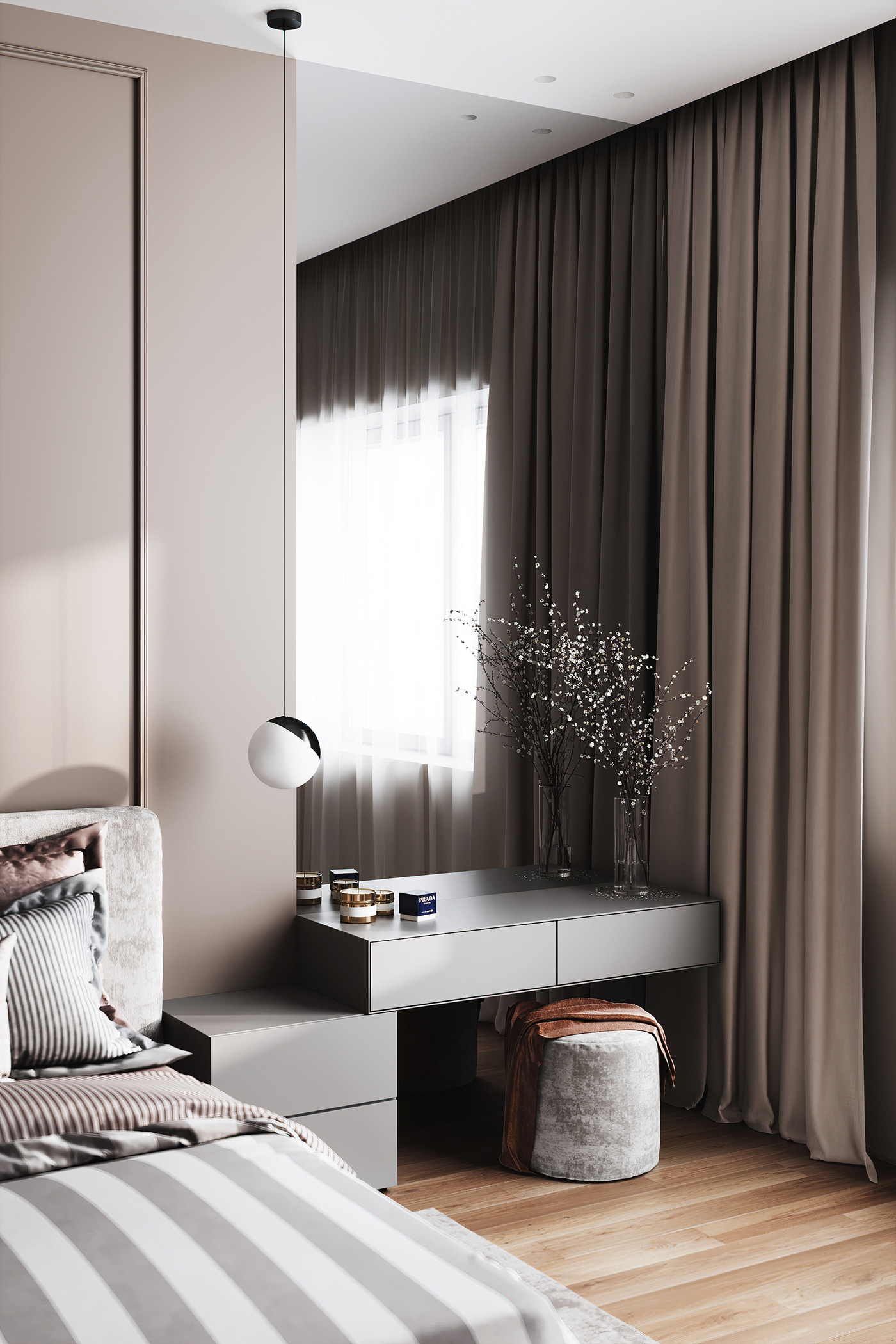 Interior design interiordesign CoronaRender  visualization bedroom