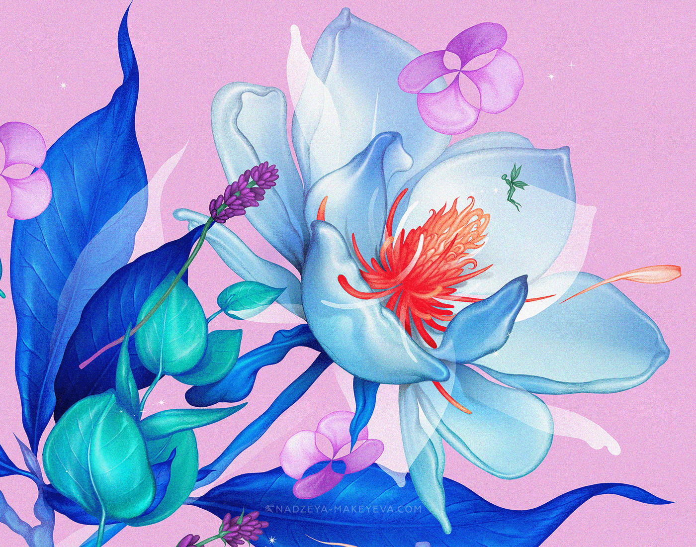 Advertising  botanical illustration California Editorial Illustration Flowers ILLUSTRATION  l'oreal package popsurrealism pureology
