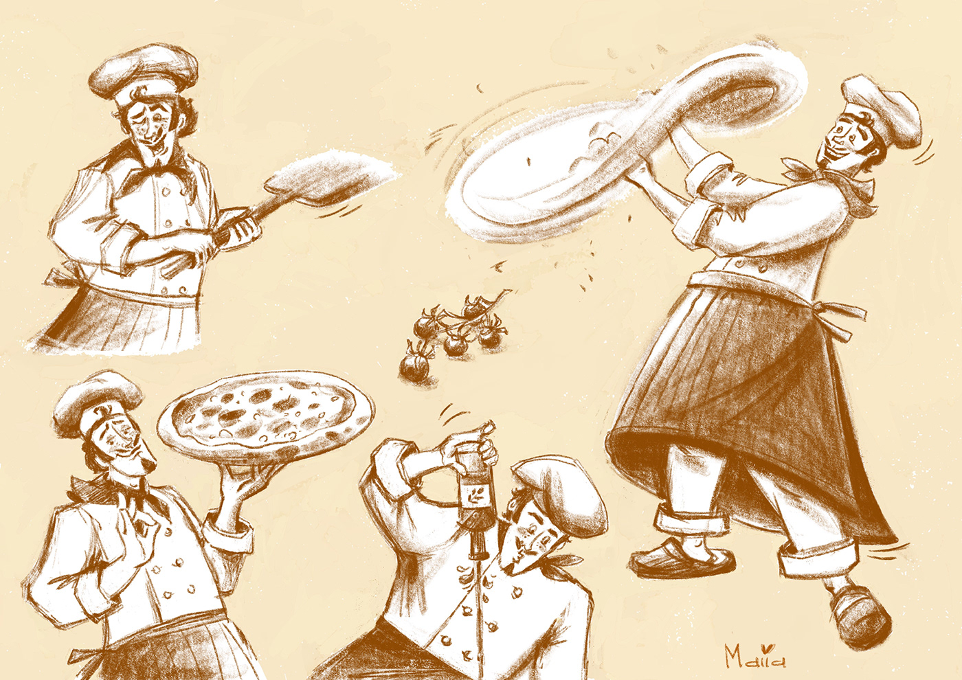 book illustration food illustration ILLUSTRATION  Illustrator Pizza pizzeria