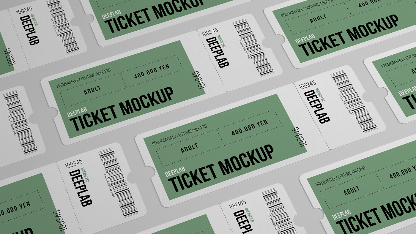 airport branding  Event Mockup ticket party photorealistic template set design