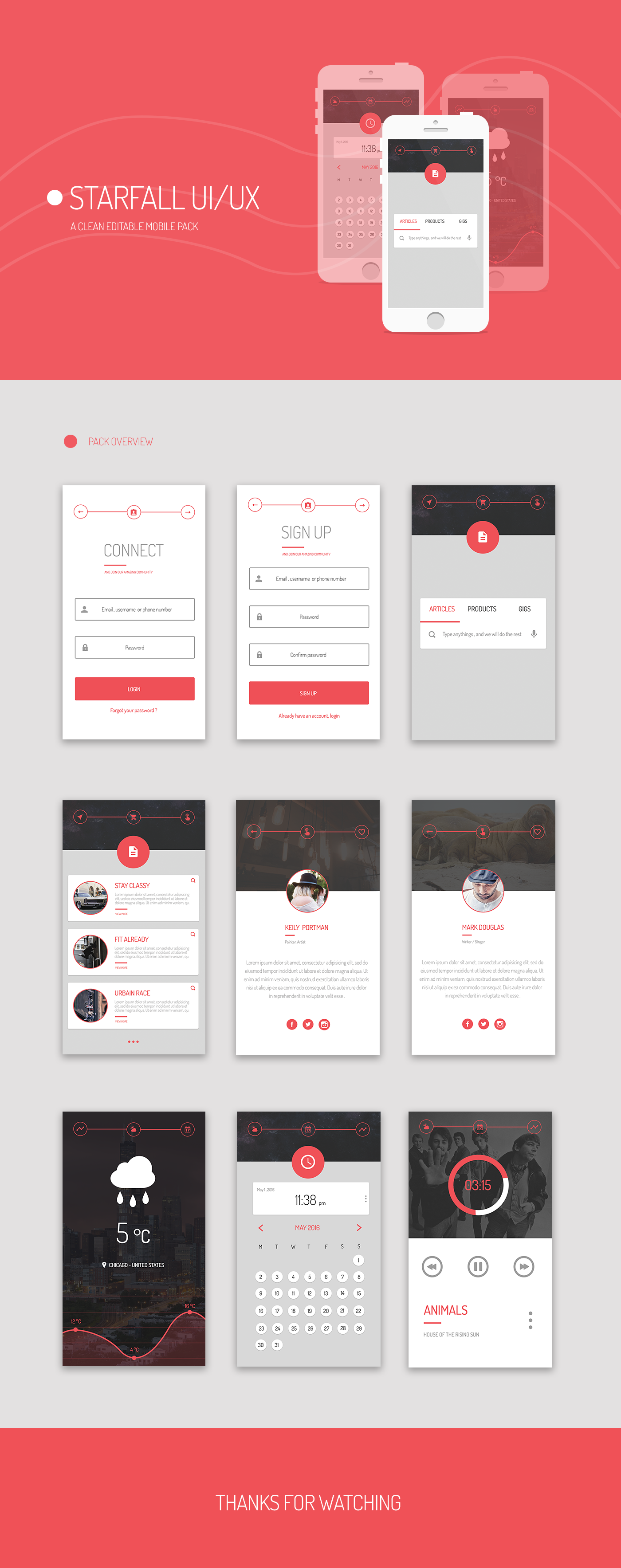 mobile UI ux free Pack design download starfall