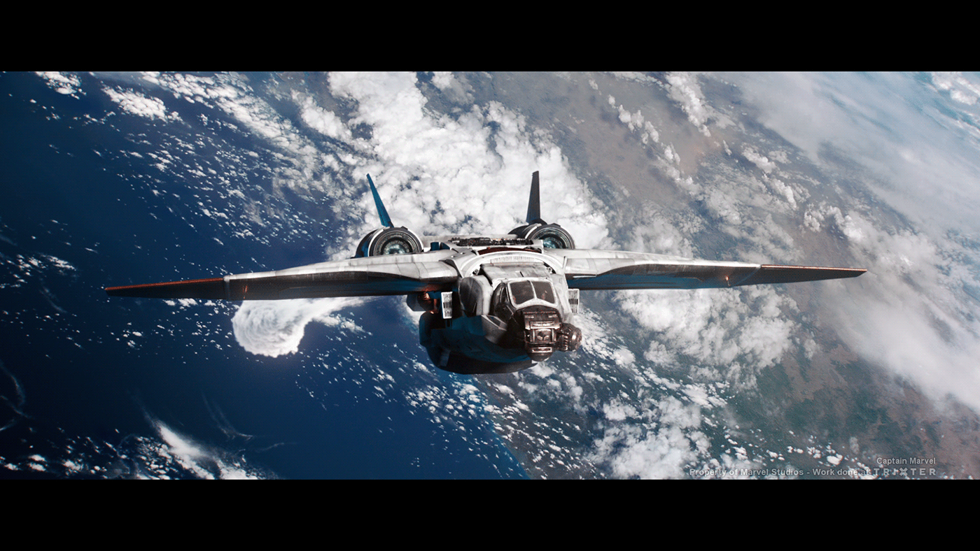 Captain Marvel matte paintings Film   Computer graphic photoshop earth matte painting outer space spaceship earth Clouds Matte Painting