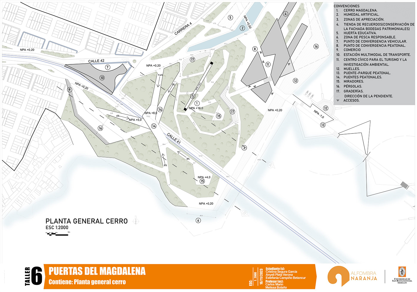 plan maestro  arquitectura diseño Proyecto académico Puerto fluvial