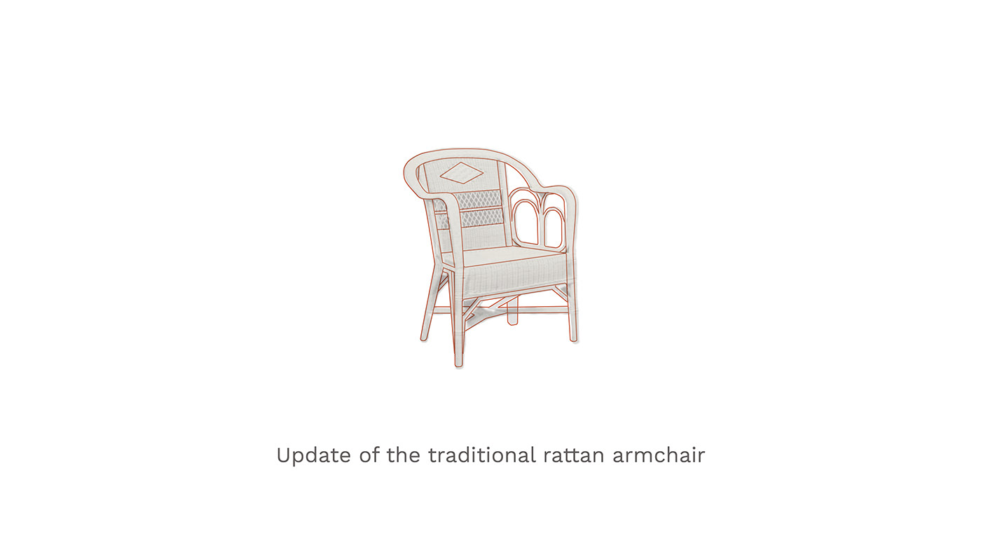3D furniture modern rattan Render rest seat Sustainability