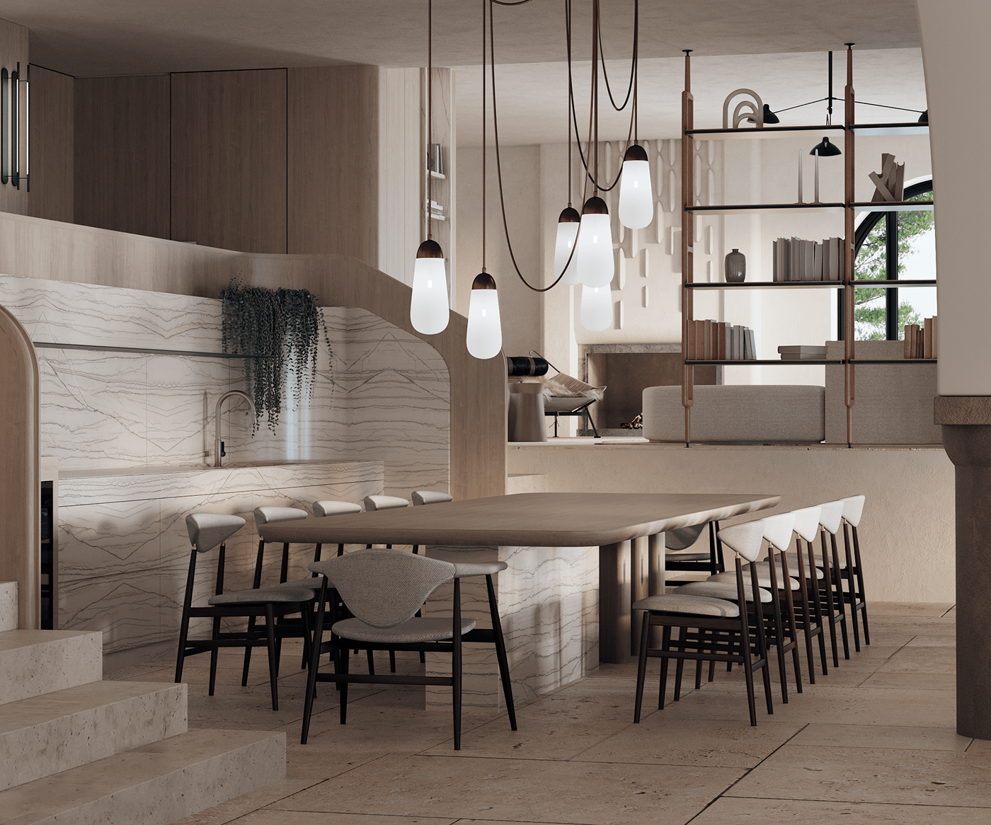 3dsmax CGI corona design Greece Interior Render Villa visual visualization