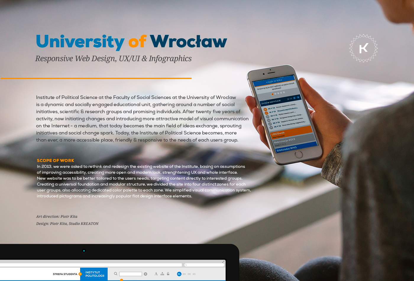 University wroclaw wrocław institute Education Web rwd Responsive flat UI material icons pictograms infographic color