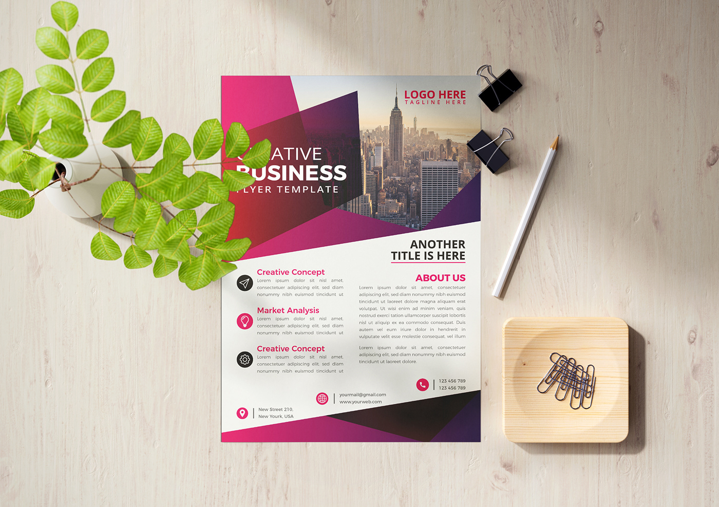 agency brochure business corporate design flyer growth modern print template