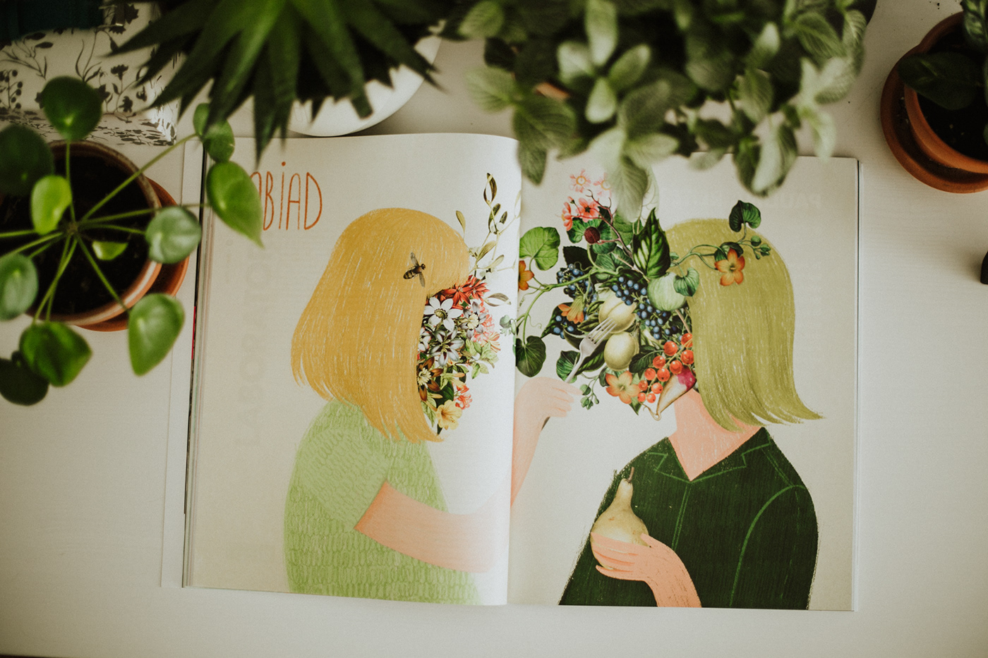 kukbuk press magazine Magazine Illustrations collage collage illustrations Flowers flower power couple dinner