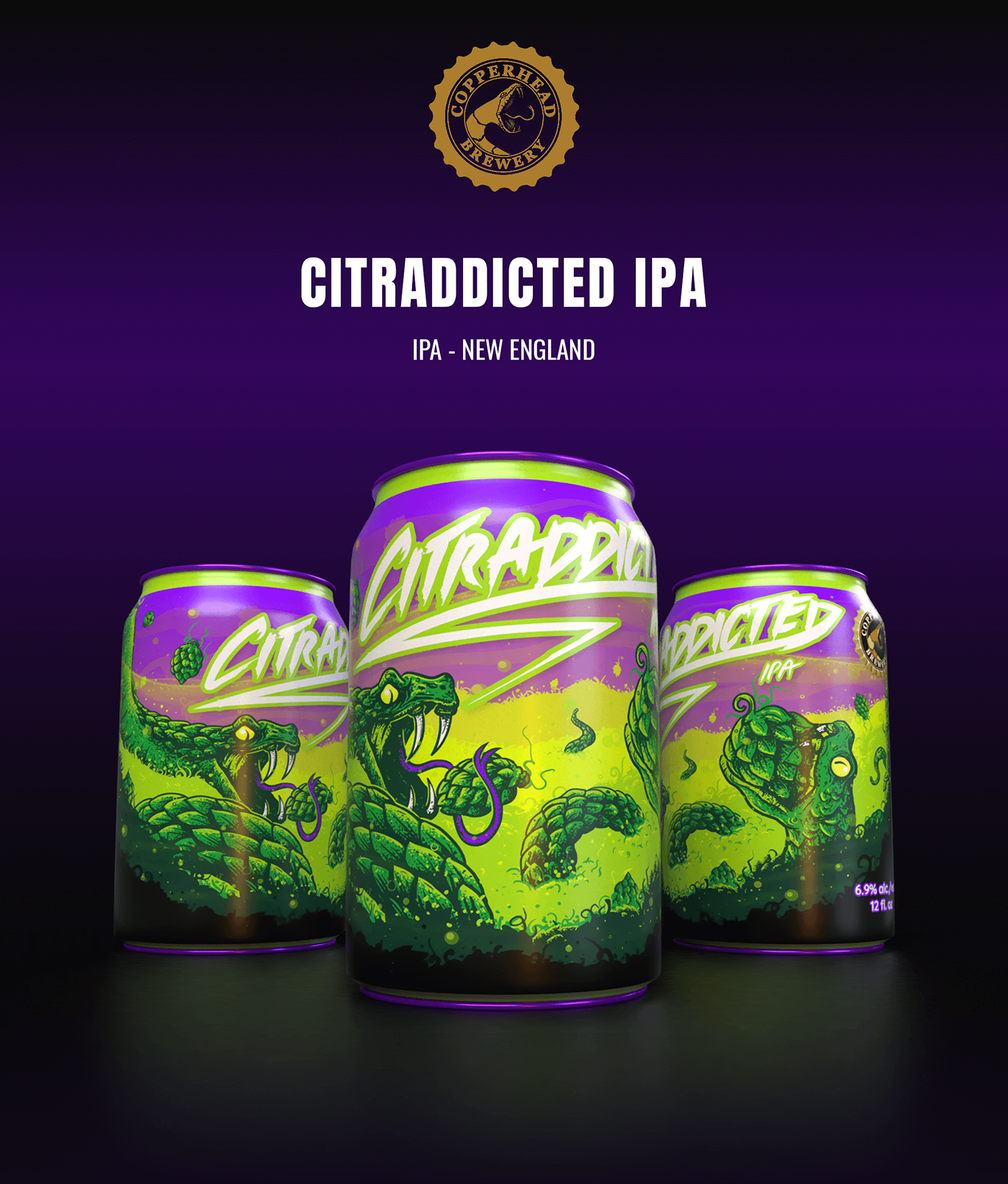 beer craft Label can brewery snake beverage design art beer label