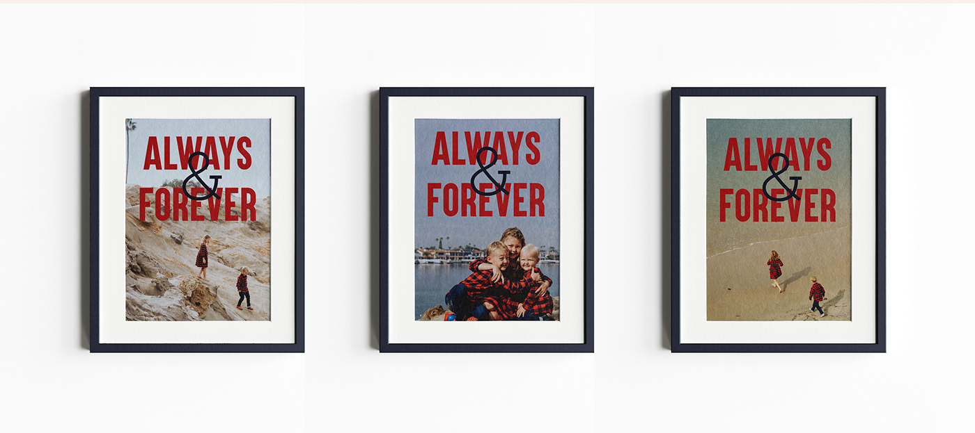 Always & Forever family photos holiday card Love print design  typography   valentines Valentines Card