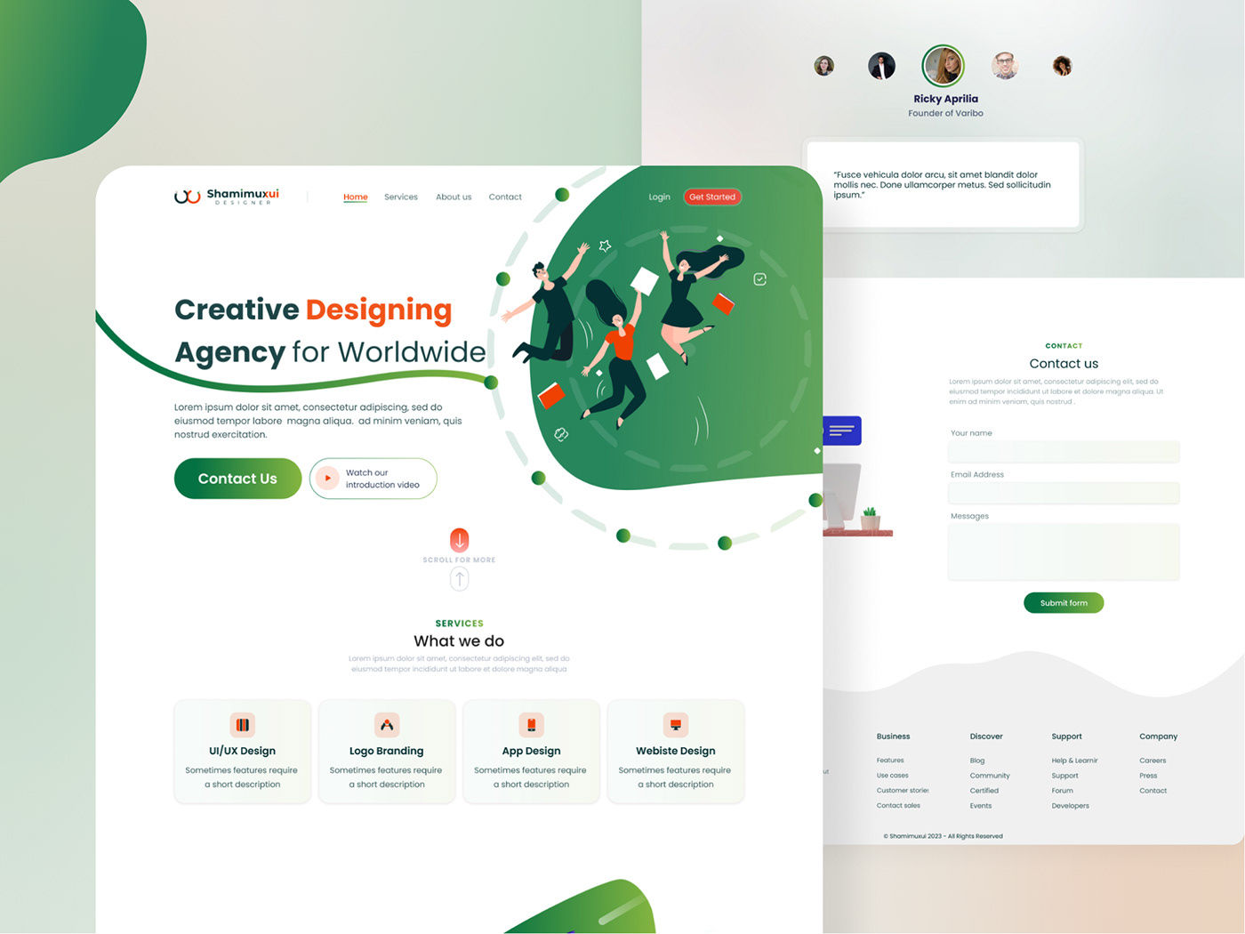 agency business creative landing page shamimuxui ui design UI/UX user interface Web Design  Website