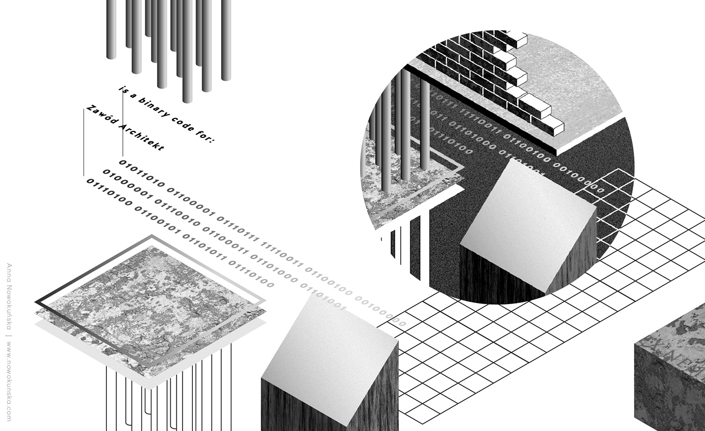 architecture axonometry BIM grayscale ILLUSTRATION  magazine model noise texture editorial