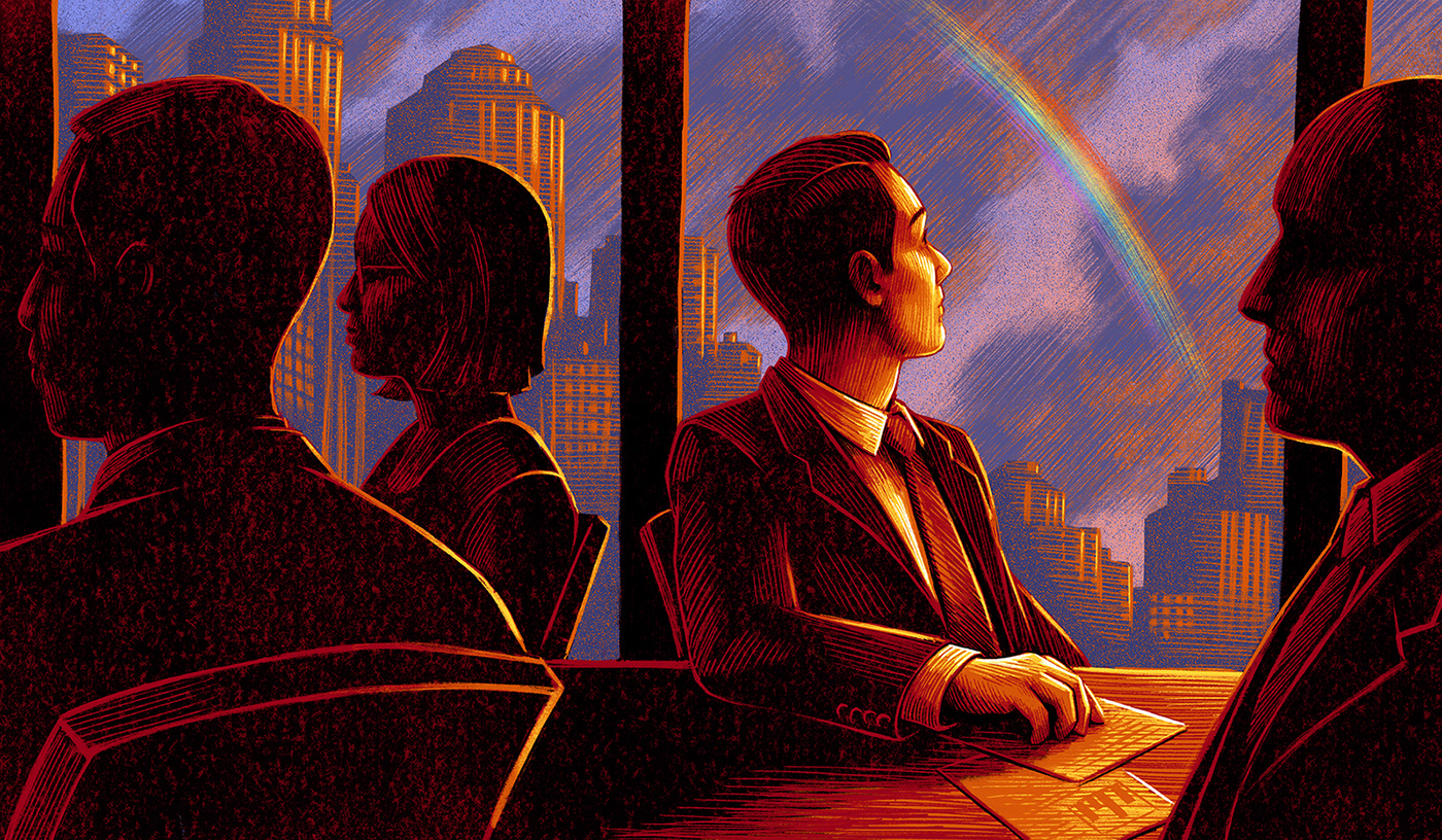 ILLUSTRATION  digital illustration Editorial Illustration LGBT LGBTQ Wall street finance gay queer pride