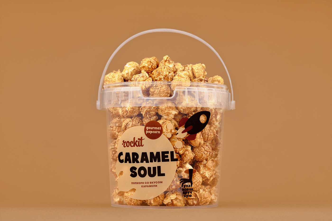 Packaging design branding  snacks popcorn transparent Label