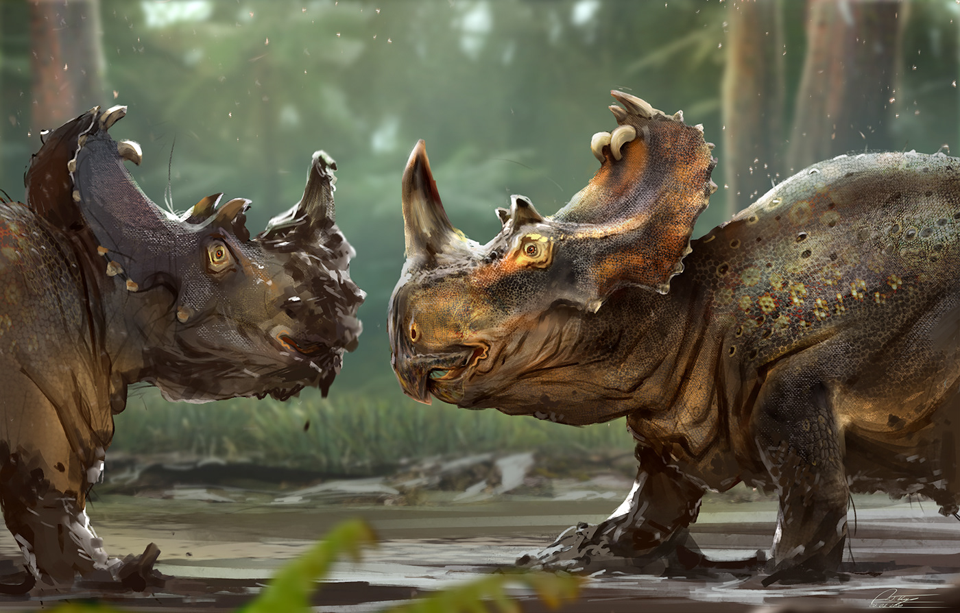 prehistoric digitalpainting ILLUSTRATION  paleoart dinosaurs Nature natural history animals painting   tyrannosaurus