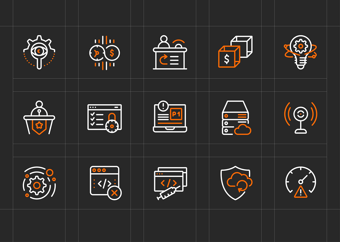 corporate cybersecurity design Icon iconography IT security Technology UI vector