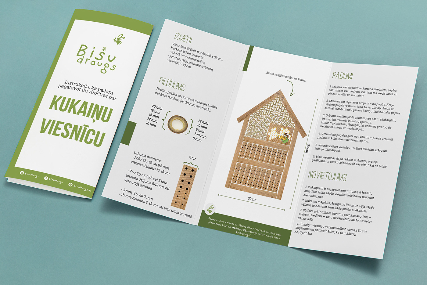 Booklet about bee hotel and instruction
