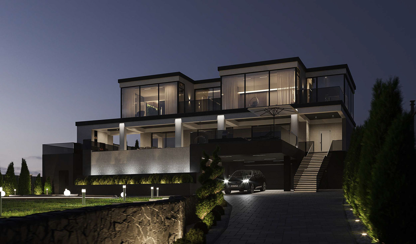 architecture CGI design exterior house Interior Private Render Residence visualization