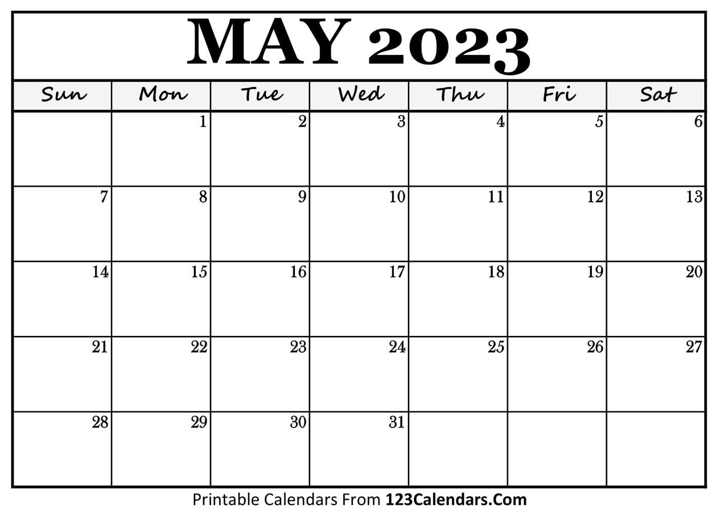 may 2023 calendar May Calendar