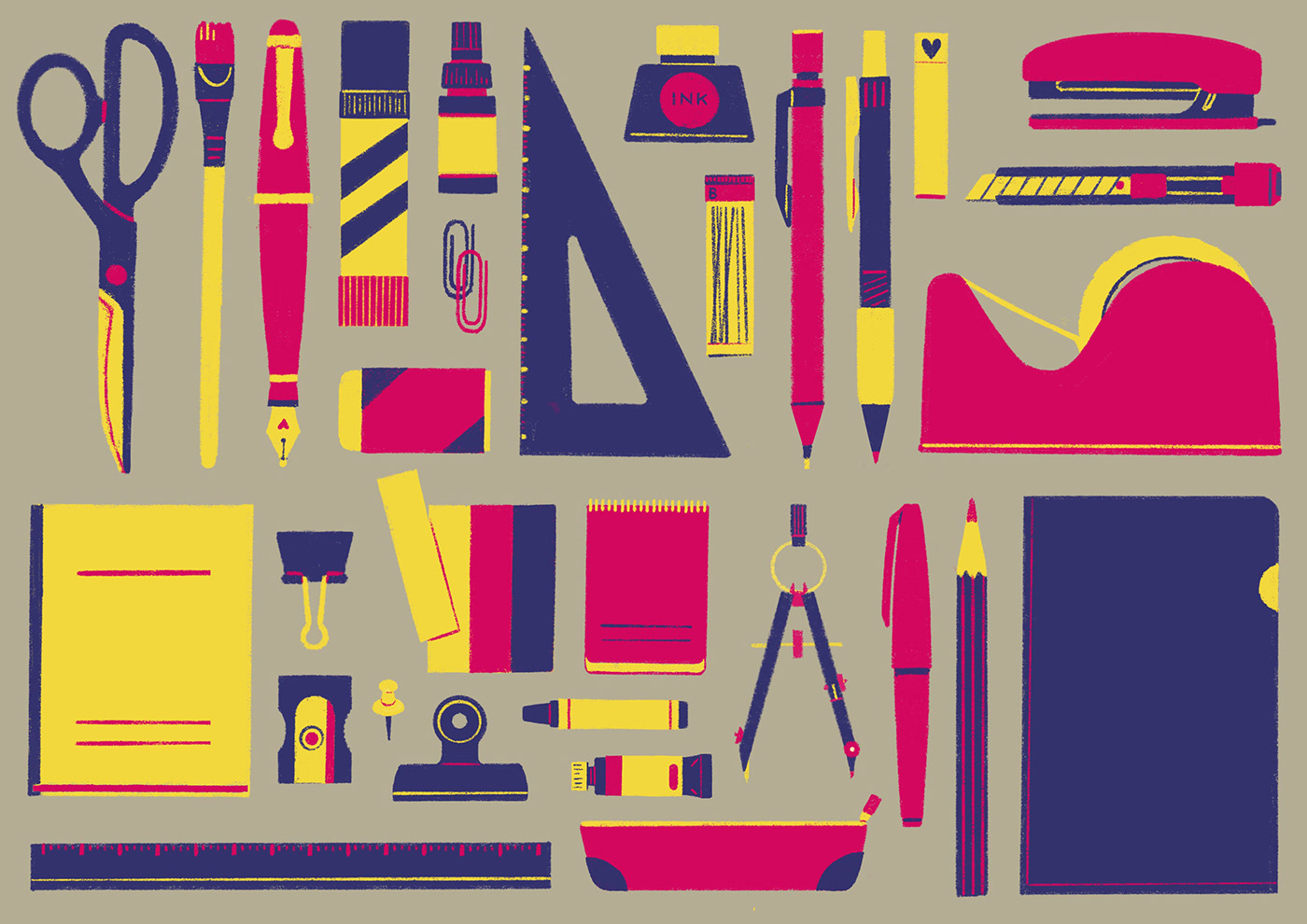 alphabet color design graphic ILLUSTRATION  Stationery tool
