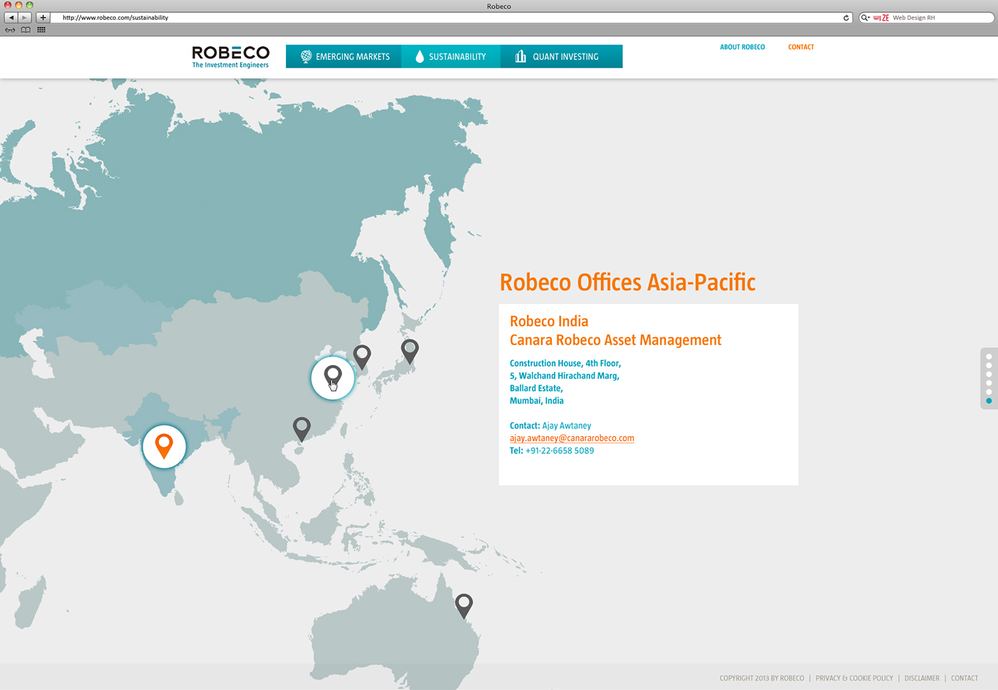 Responsive Website Webdesign online Robeco asia worldwide devices apple Ronald digital creative digital creative nl