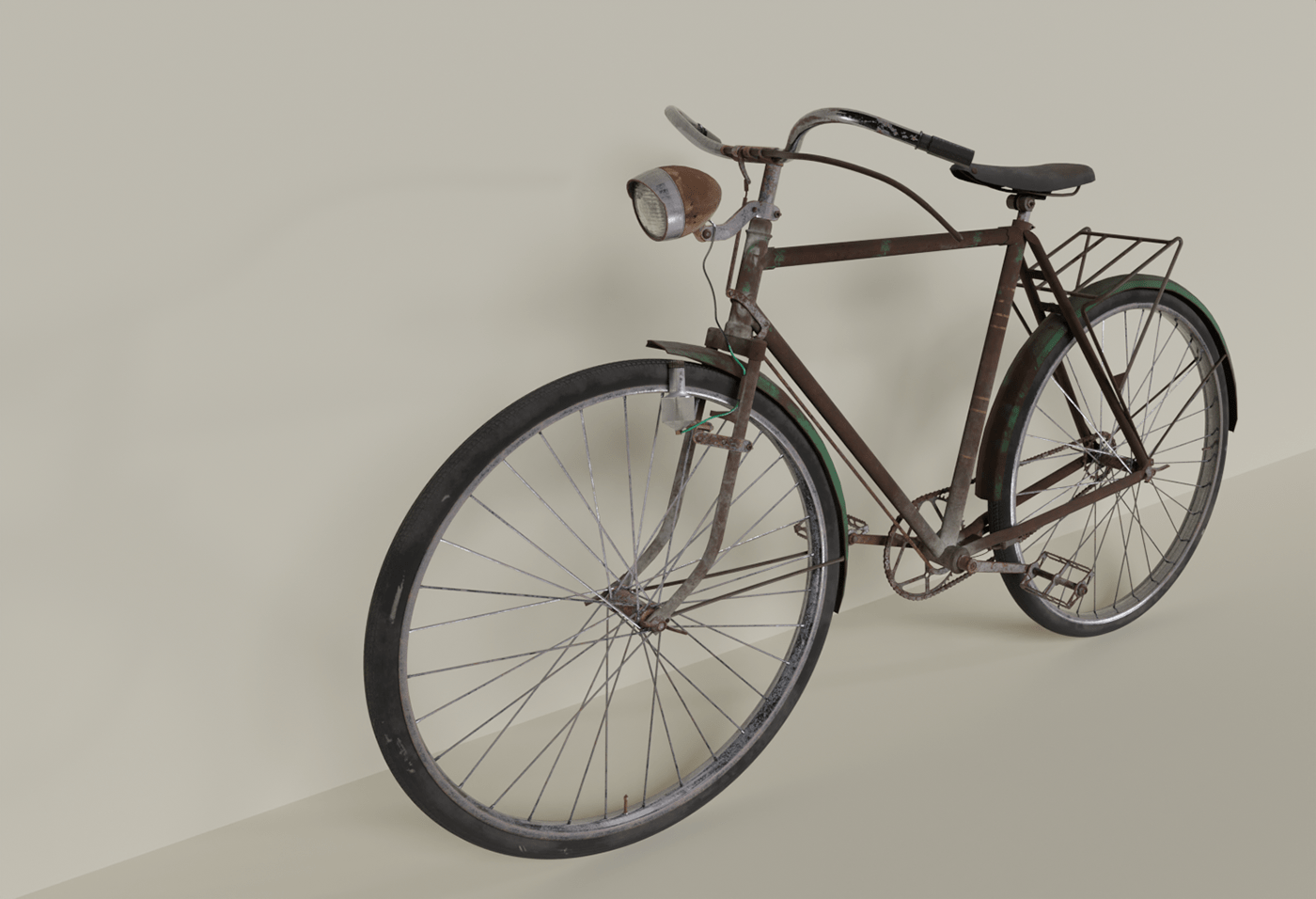3dmodel Bicycle blender Substance Painter texturing Render 3D rust old oldbicycle