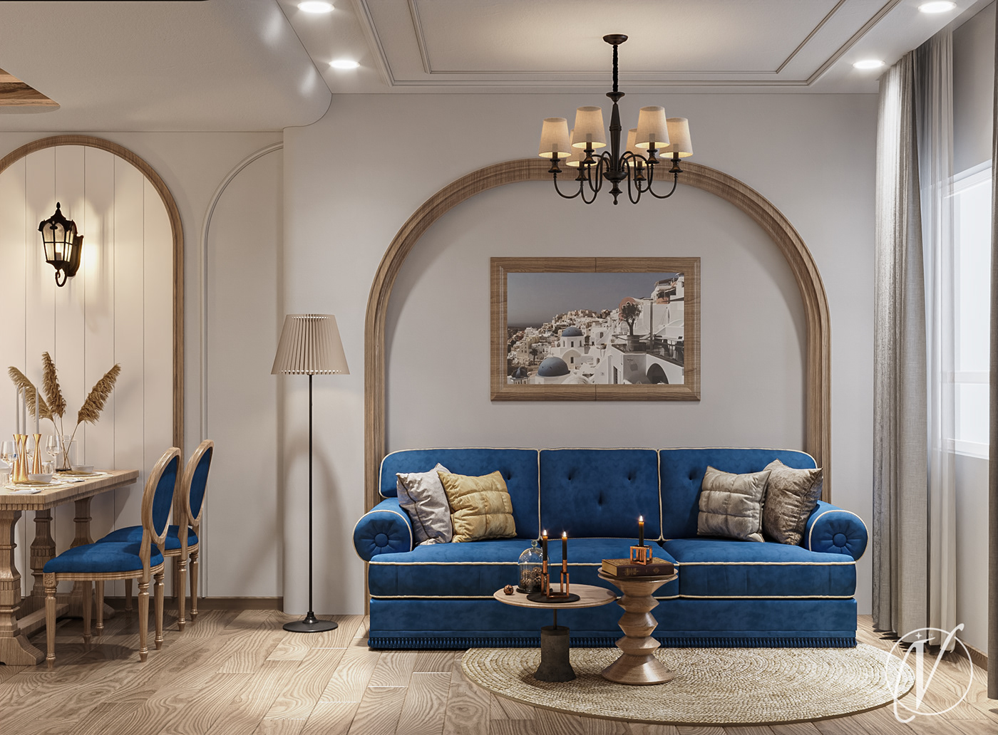 3ds max apartments concept corona render  graphic design  interior design  santorini Work  TRENDING up
