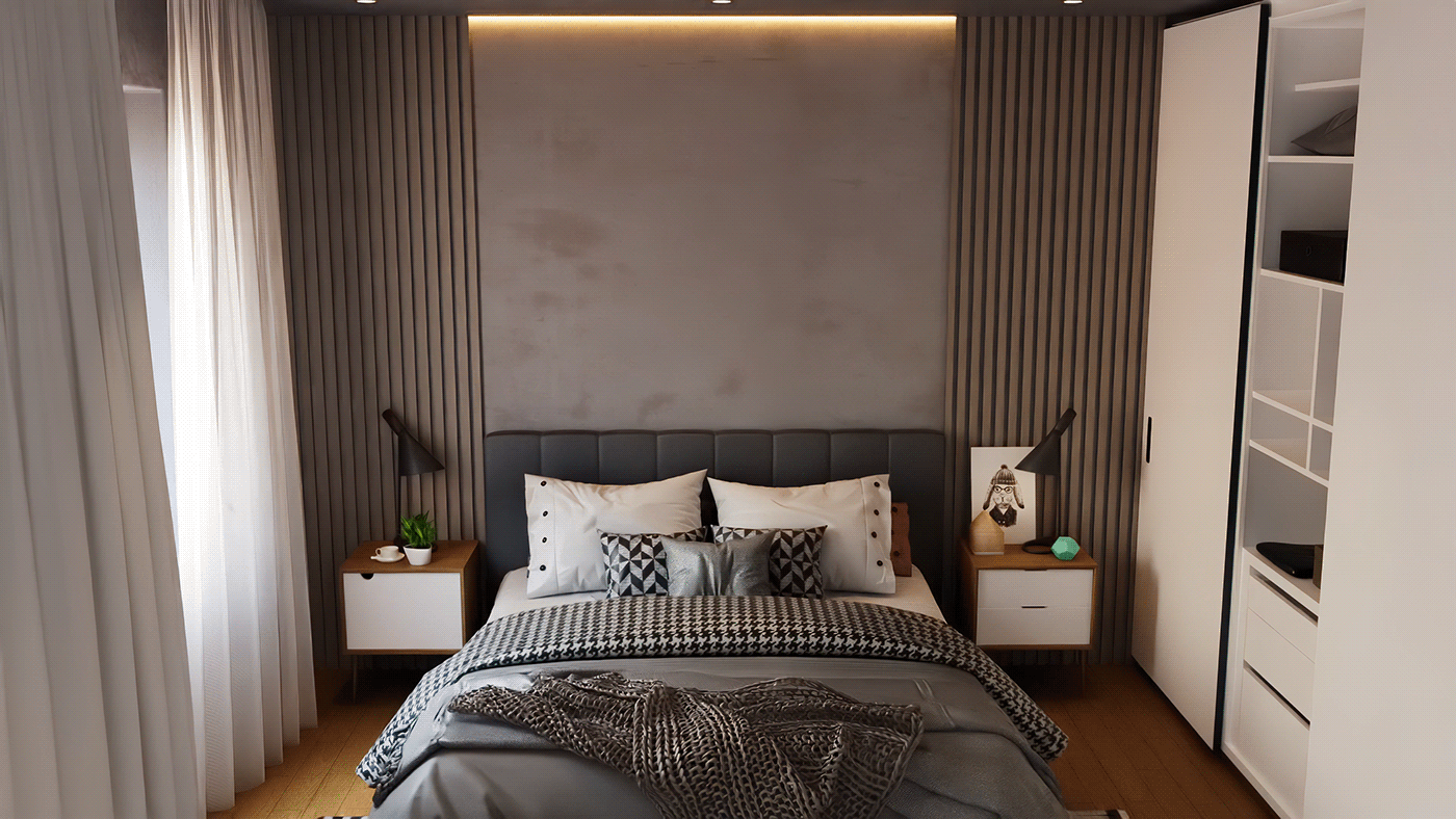 bedroom interior design  architecture archviz 3D modern 3d modeling 3d design Interior