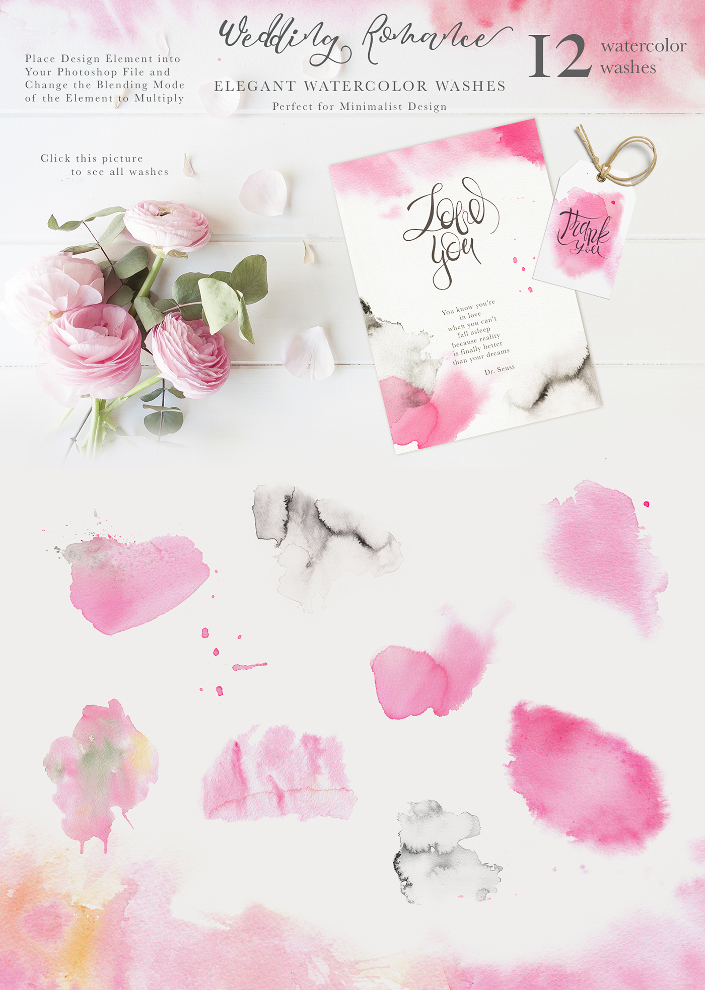 wedding watercolor rose elegant floral romantic clip art Design Element lettering save the date