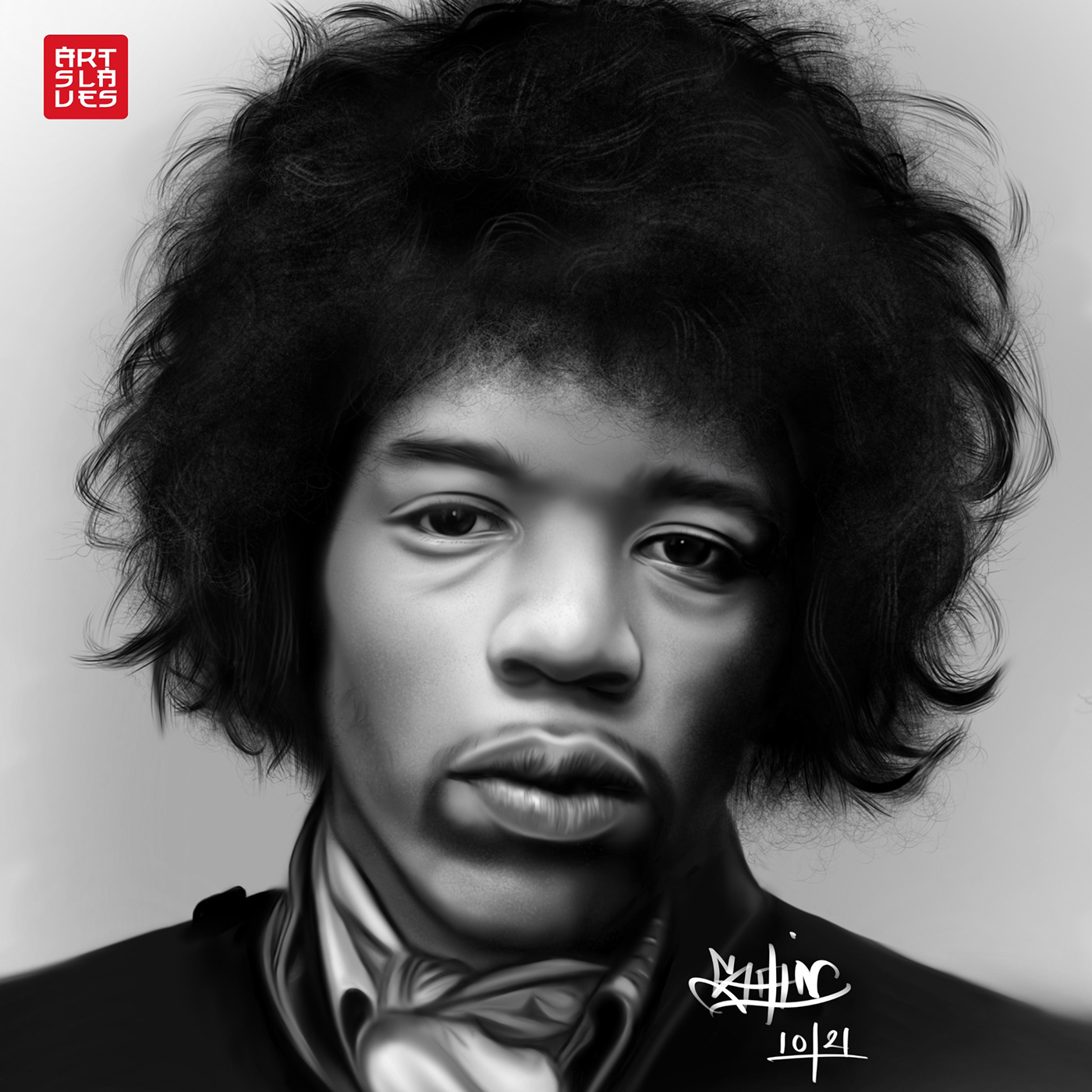 artwork Digital Art  digital illustration Drawing  Hendrix Jimi Hendrix jimihendrix music portrait rock
