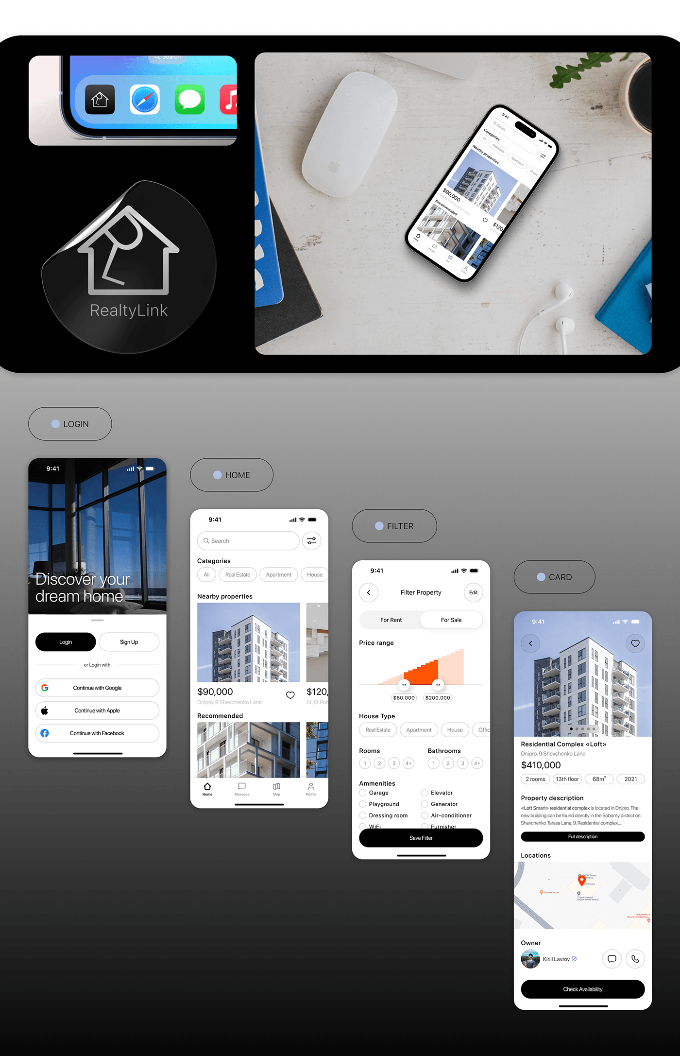 UI/UX Mobile app Figma Web Design  real estate Logo Design ios user interface Marketplace design