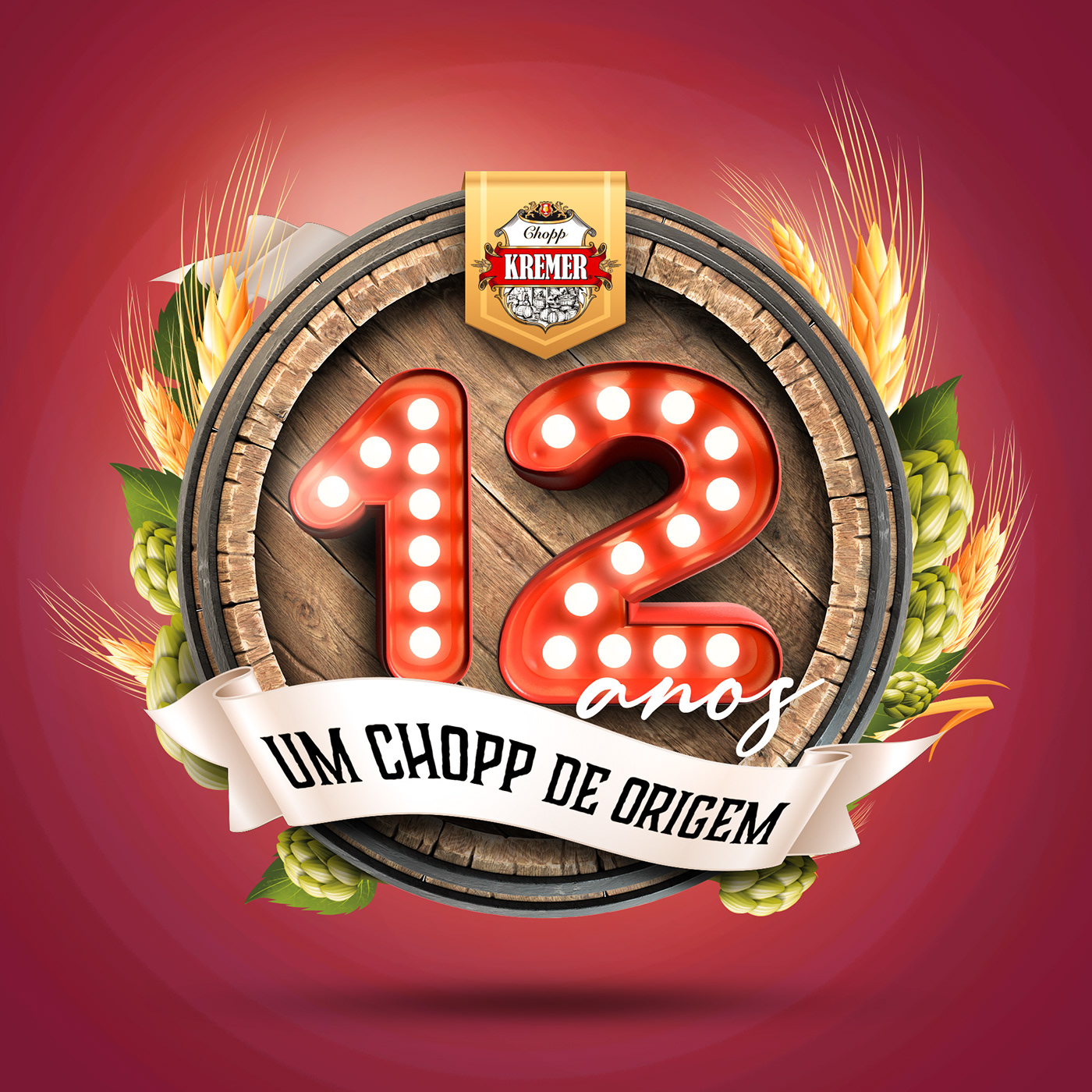 3D beer chopp Event Ilustração logo logotema