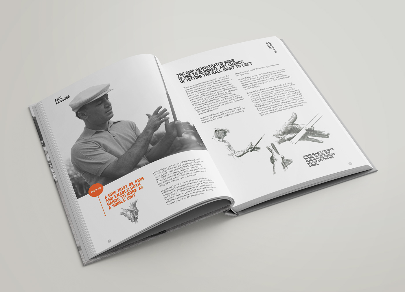 editorial golf book bookcover libro Diseño editorial Ben Hogan design modern