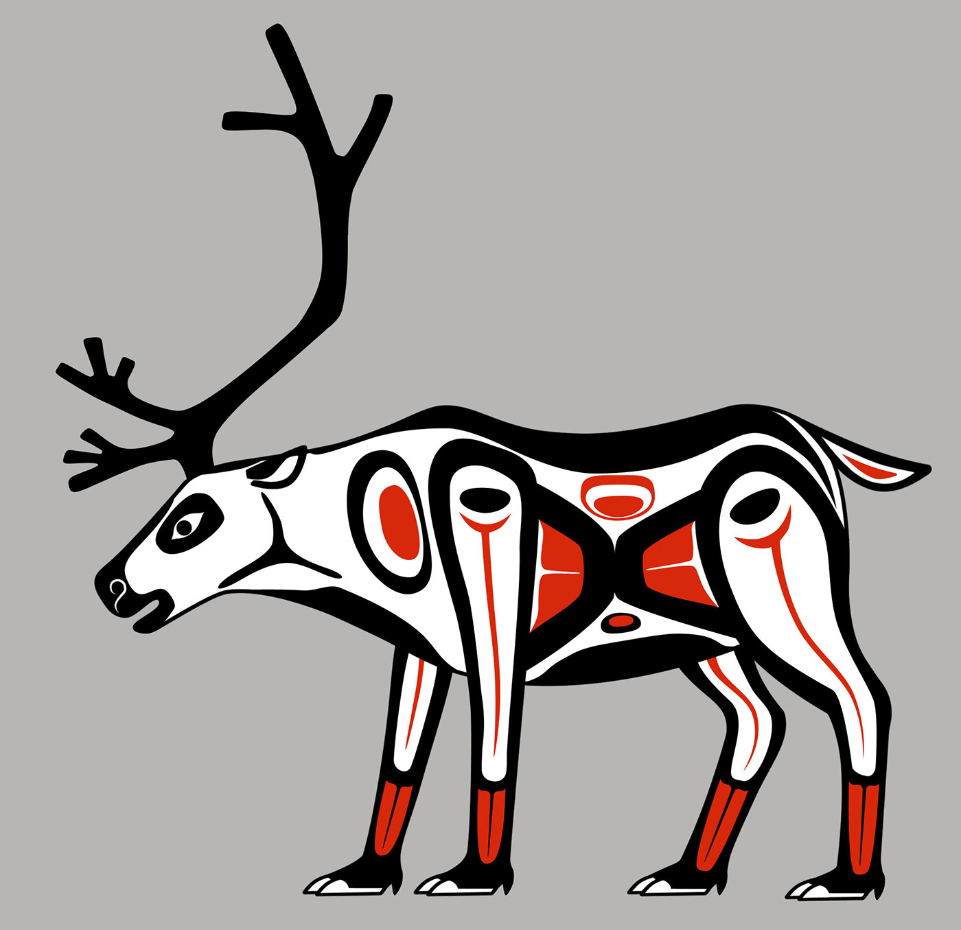 antler Caribou design haida mammal native american reindeer tattoo